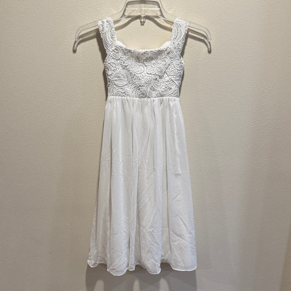 Elegant White Lace Kids 4T / 5T Formal Dress